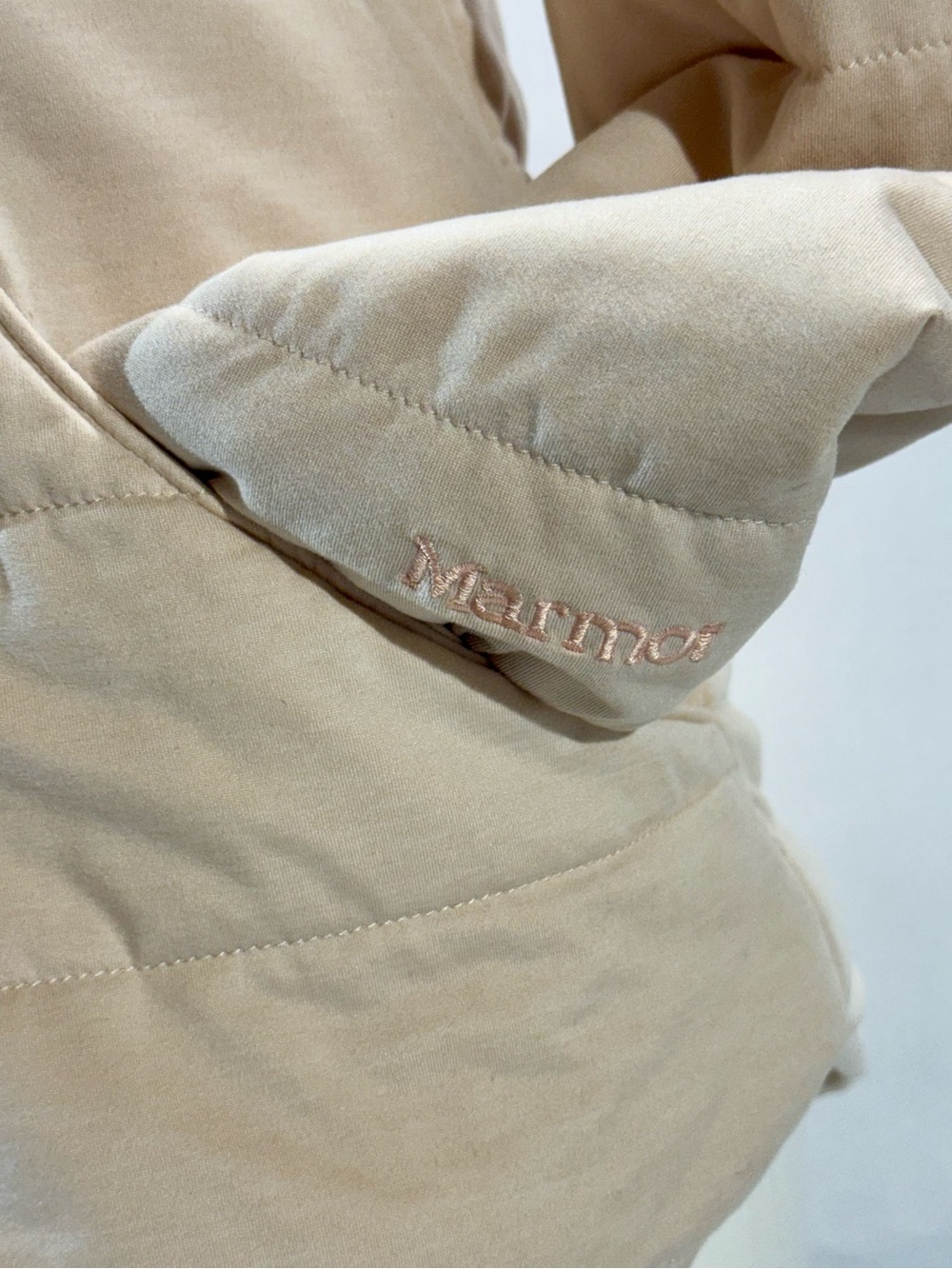 Marmot Cream Quilted Zip Front Puffer Jacket - Picture 3 of 4